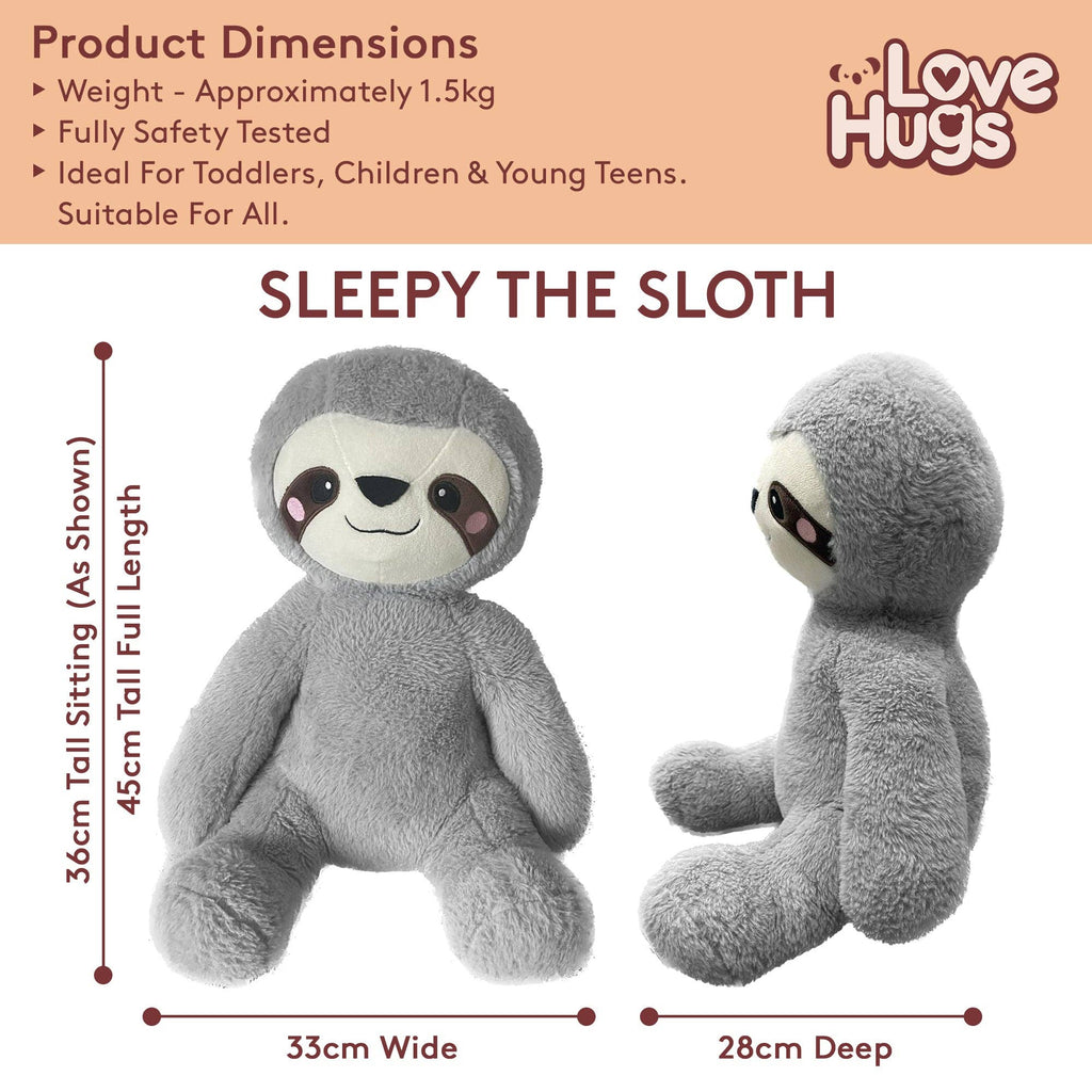 LoveHugs Weighted Sloth Toy - 1.5kg Weighted Teddy For Anxiety - Spiffy - The Happiness Shop