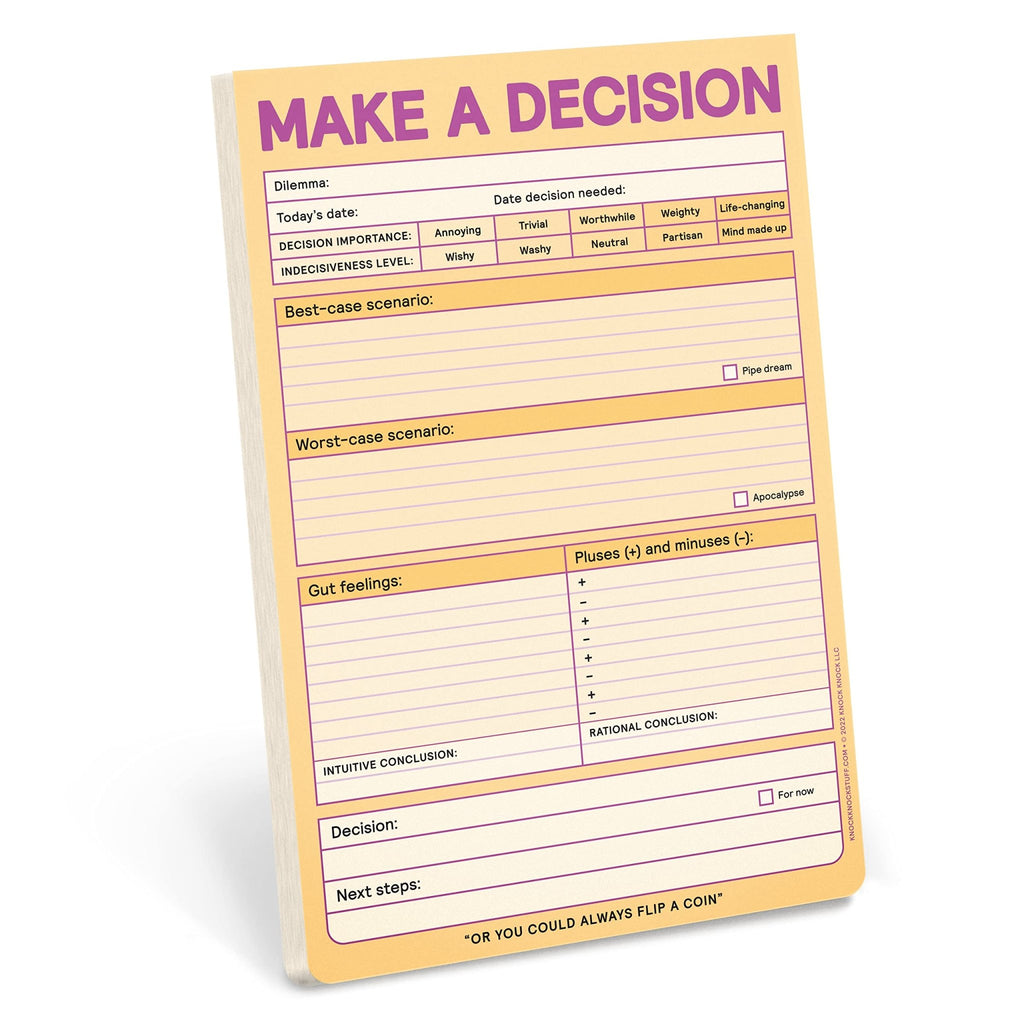 Make A Decision Notepad - Spiffy - The Happiness Shop