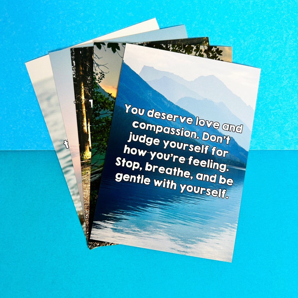 Mindful Scenes Postcard Set with Calming Quotes - Spiffy - The Happiness Shop