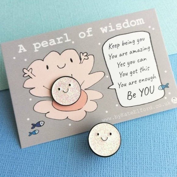 Pearl of Wisdom Enamel Pin - Spiffy - The Happiness Shop