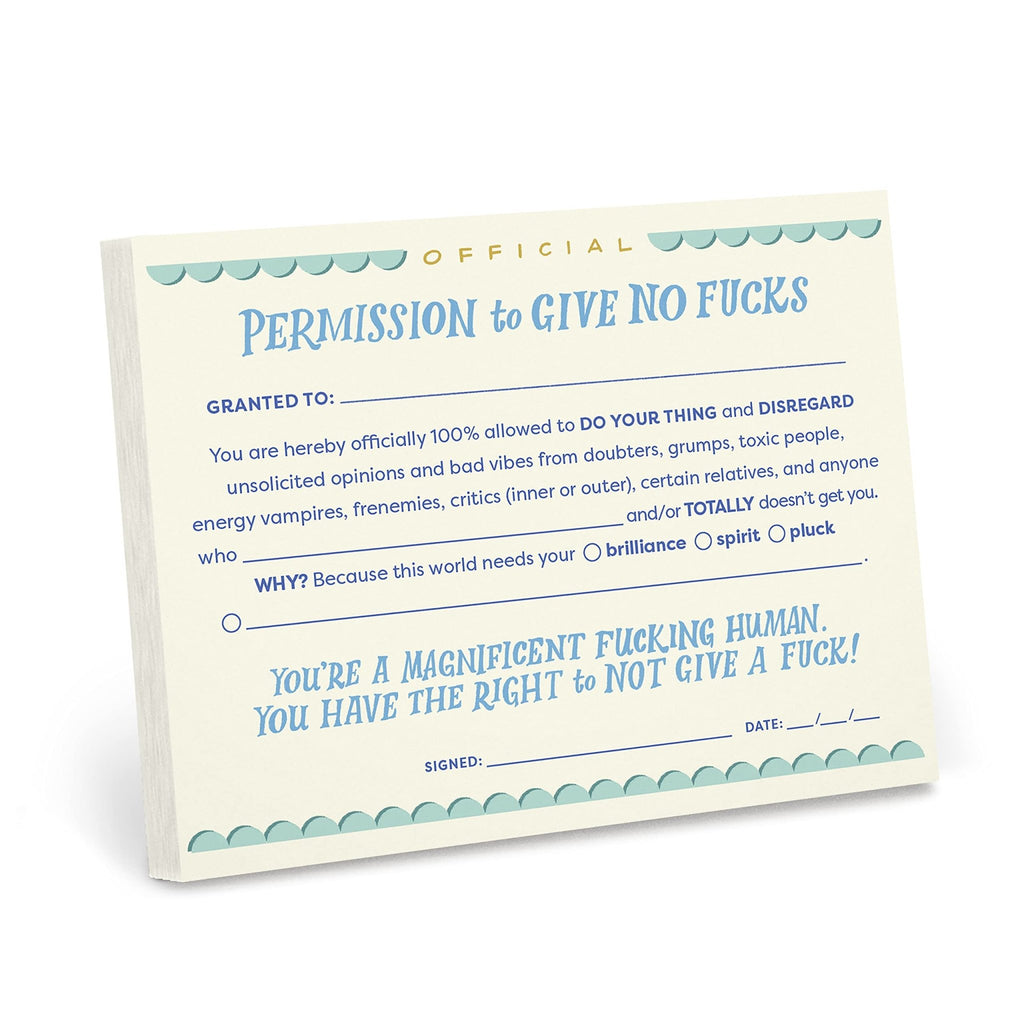 Permission to Give No F*cks Notepad - Spiffy - The Happiness Shop