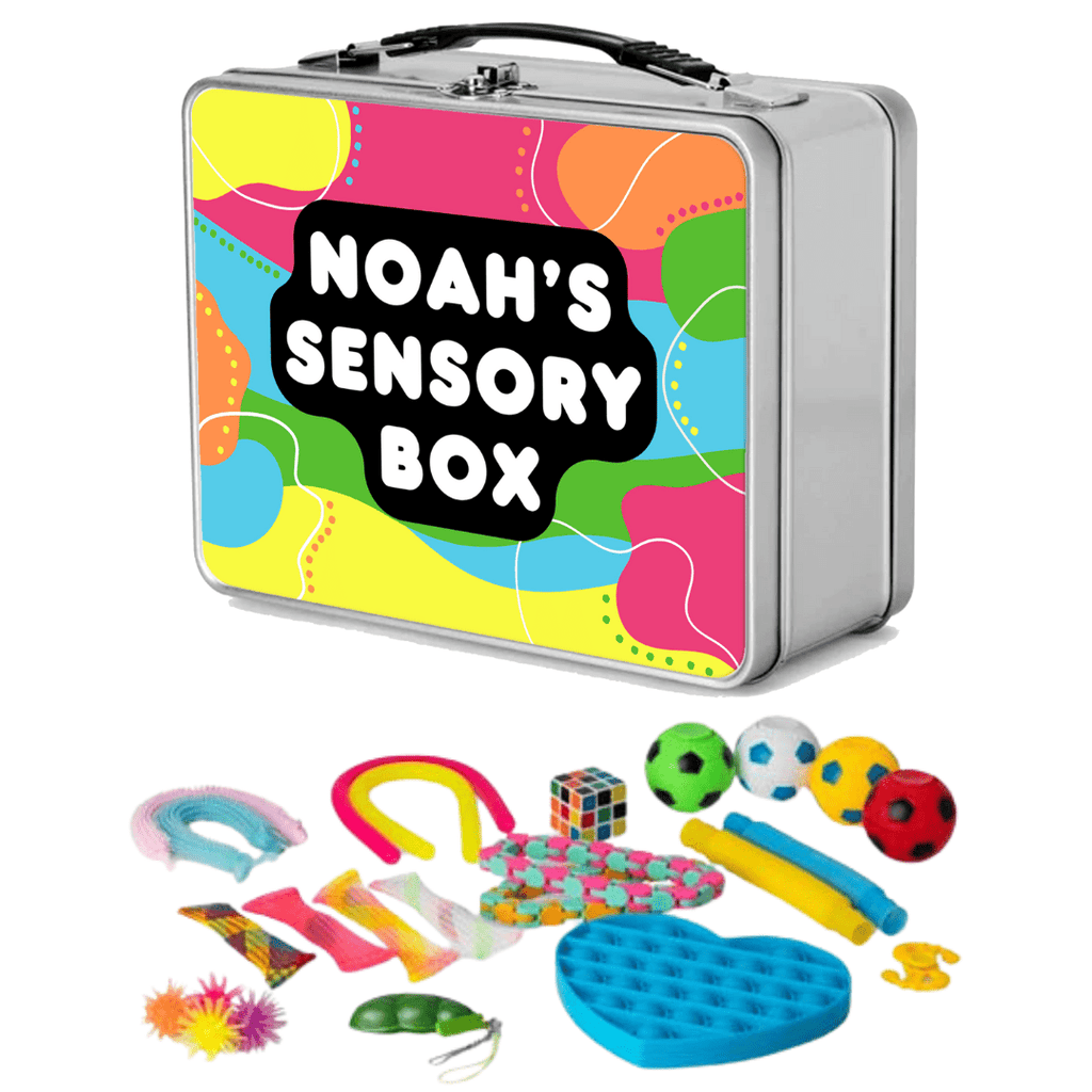 Personalised Metal Sensory Box (includes fidget toy bundle) - Spiffy - The Happiness Shop