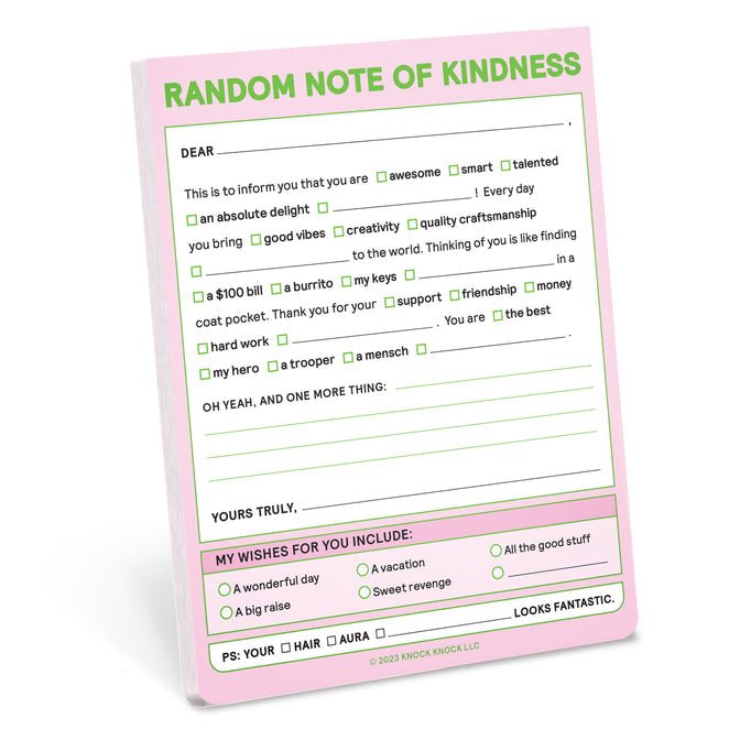 Random Note of Kindness Notepad - Spiffy - The Happiness Shop