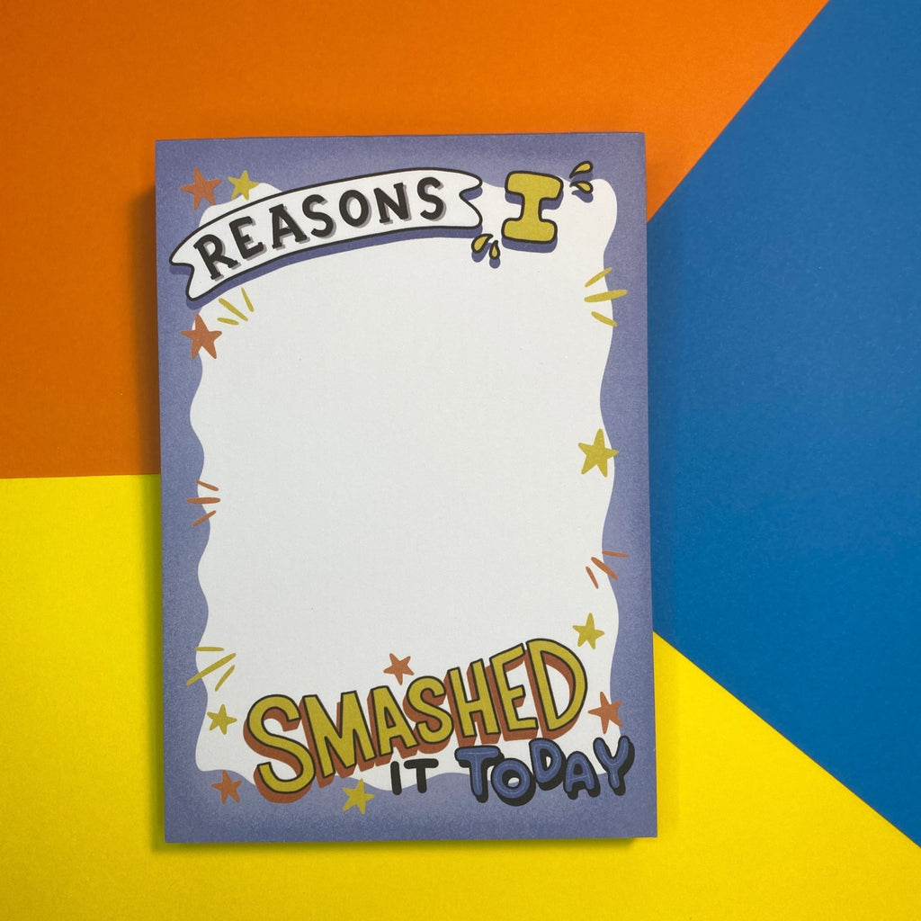 Reasons I Smashed It Today! A6 Gratitude Notepad - 100 pages - Spiffy - The Happiness Shop