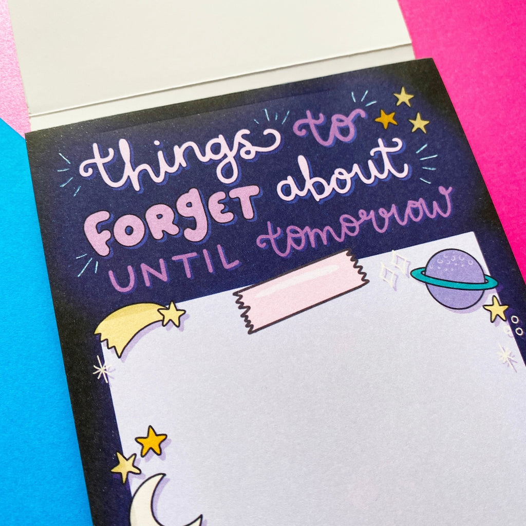 Things to Forget About Until Tomorrow A6 Notepad - 100 pages - Spiffy - The Happiness Shop
