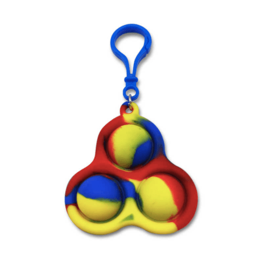 Triple Push Popper Keyring - 10 for £10 - Spiffy - The Happiness Shop