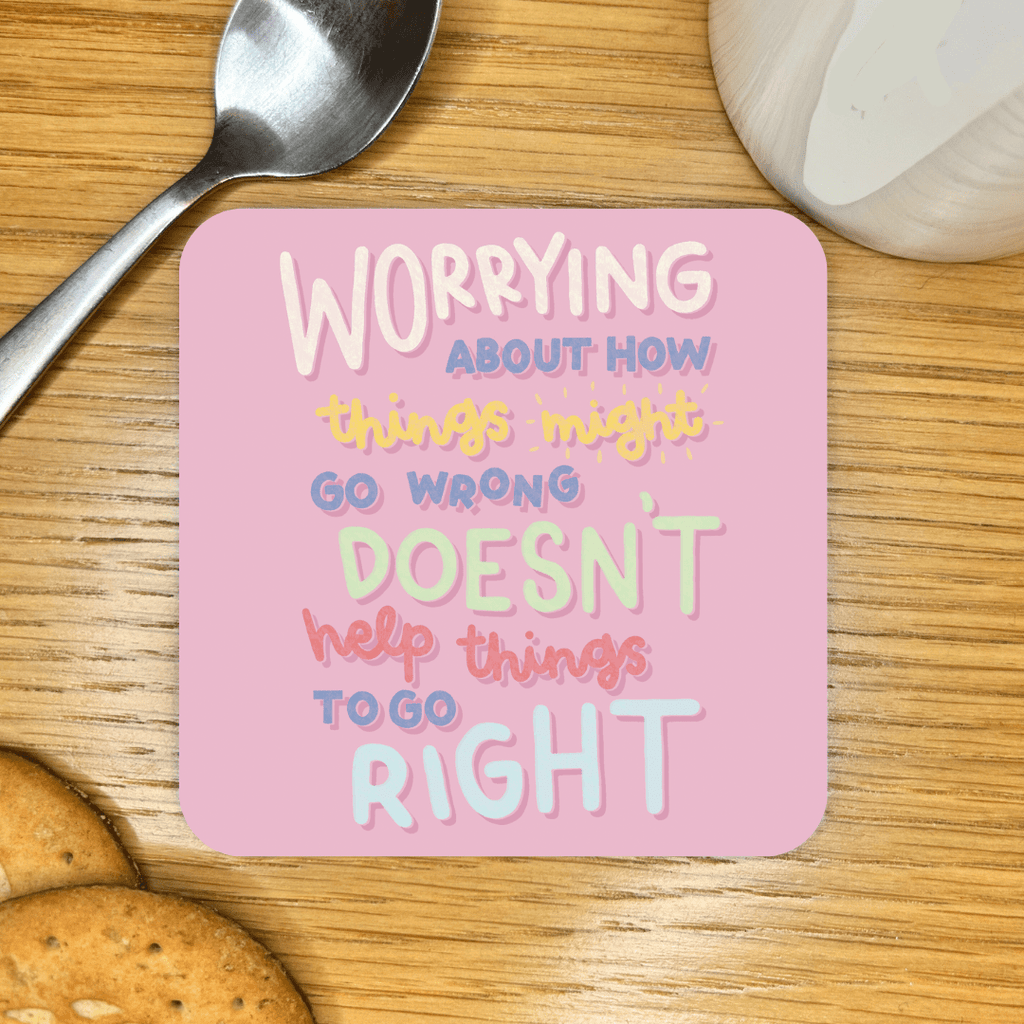 Worrying Doesn't Help Coaster - Spiffy - The Happiness Shop