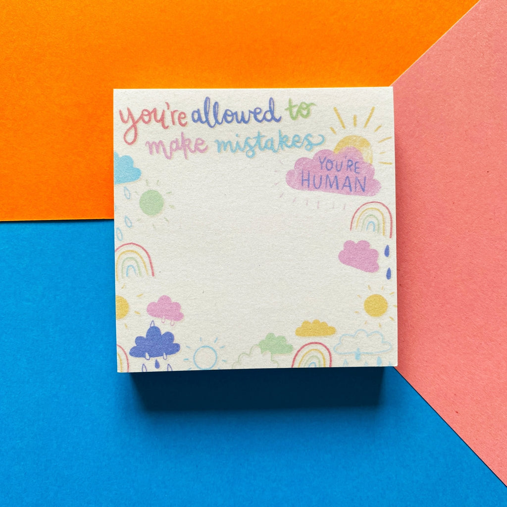 You're Allowed to Make Mistakes Sticky Notes - Spiffy - The Happiness Shop