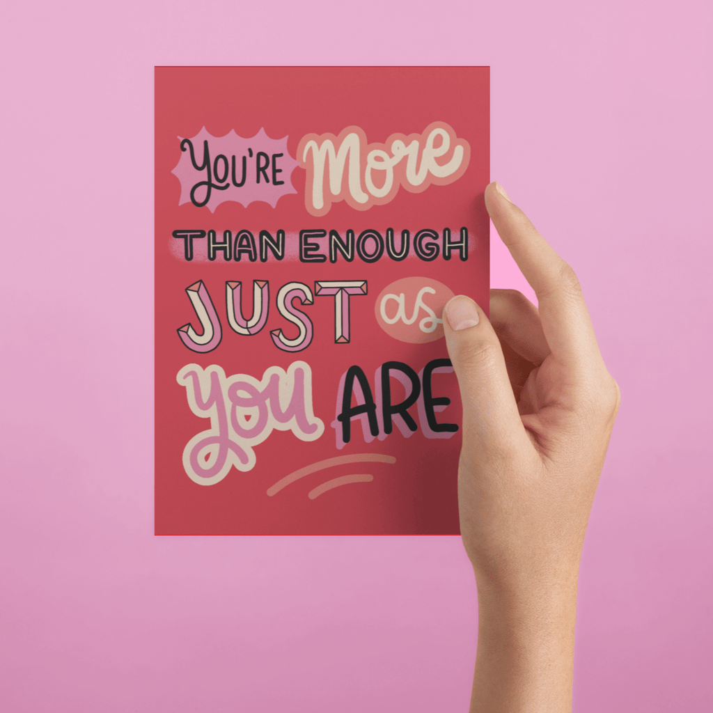 You're More Than Enough A6 Postcard - Spiffy - The Happiness Shop